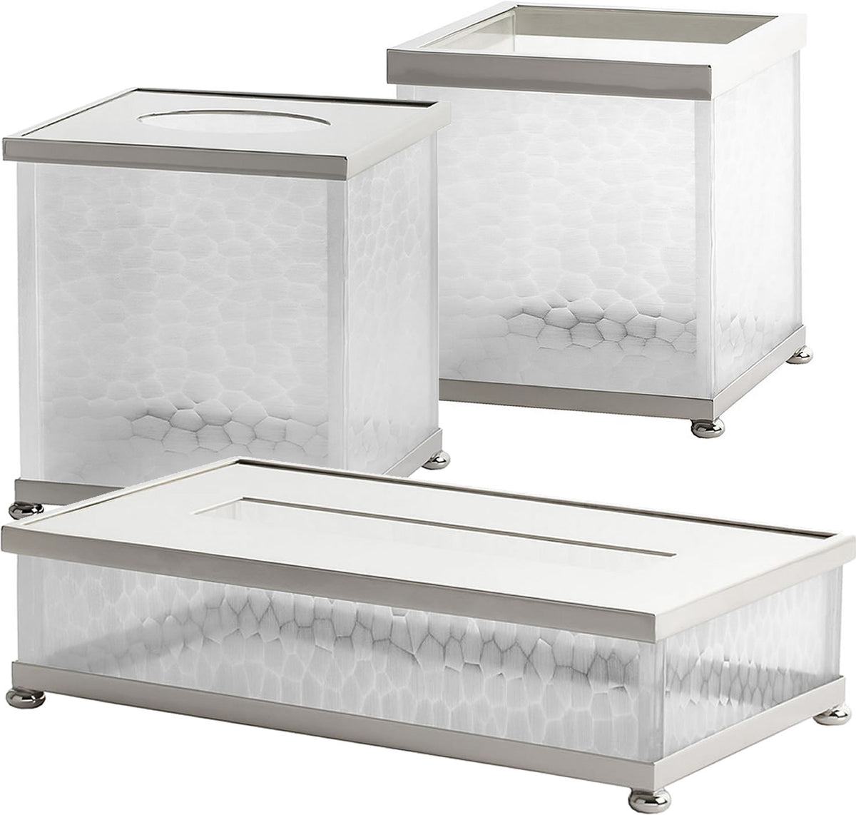 Cristal & Bronze Bambou Design Tissue Box – 27 Finishes - Perfect Makeup Mirrors