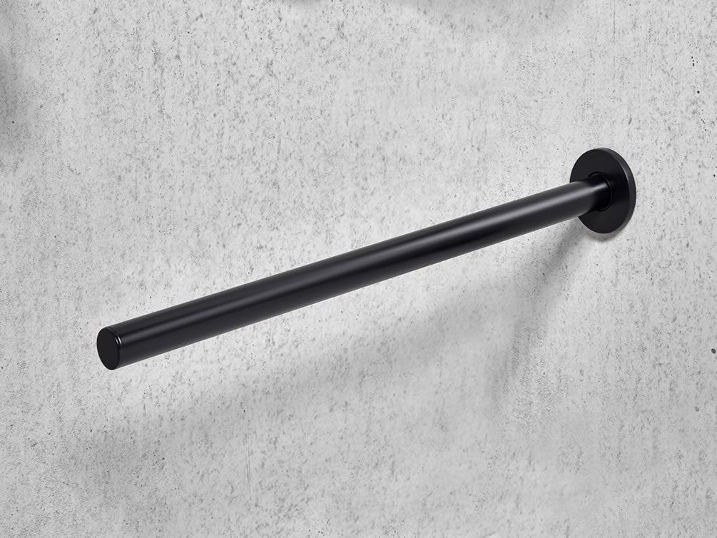 Black Collection Towel Holder, 13" - OPEN BOX - Keuco - Perfect Makeup Mirrors