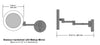 Electric Mirror company's "Glamour" hardwired makeup mirror, dimensioned drawing.
