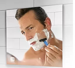 ClearMirror Clarity Shower Mirror Installs Easily - Li Ion Battery Powered, Fog-Free
