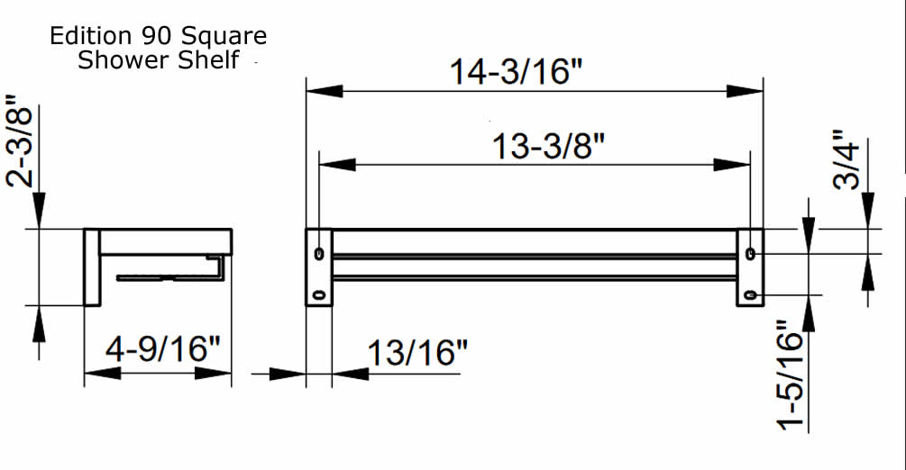 Edition 90 Square Series Shower Shelf - OPEN BOX - Keuco - Perfect Makeup Mirrors