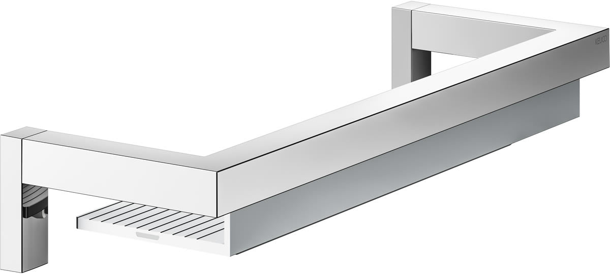 Keuco Edition 90 Square Shower Shelf, Optional Squeegee
