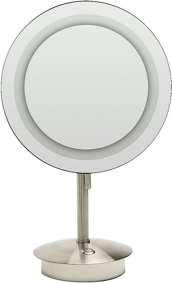 LED "halo" lighting is bright.  (Polished Chrome finish)