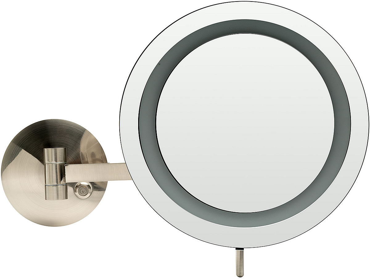 Alfi Brand 5x LED Hardwired Frameless Makeup Mirror, 2 Finishes