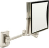 Hard-to-find 5x Magnification (reversible) in a square makeup mirror.Brushed Nickel.