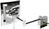 Heavy-duty swivel and tilt mechanism, fingerprint-proof adjustment handle, and rear view of mounting.Polished Chrome.