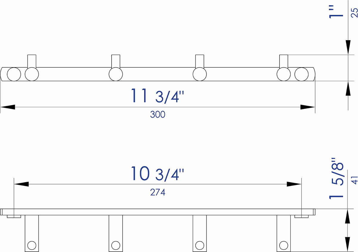 Alfi Brand Quad Towel Hook - 3 Finishes