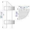 Alfi brand Corner Shower Shelf, Polished Chrome