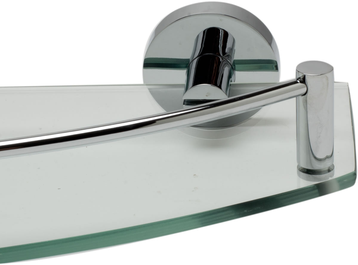 Alfi brand Glass Shower Shelf - Polished Chrome