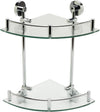 Alfi brand Double Glass Corner Shower Shelf - Polished Chrome