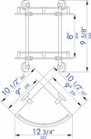 Alfi brand Double Glass Corner Shower Shelf - Polished Chrome