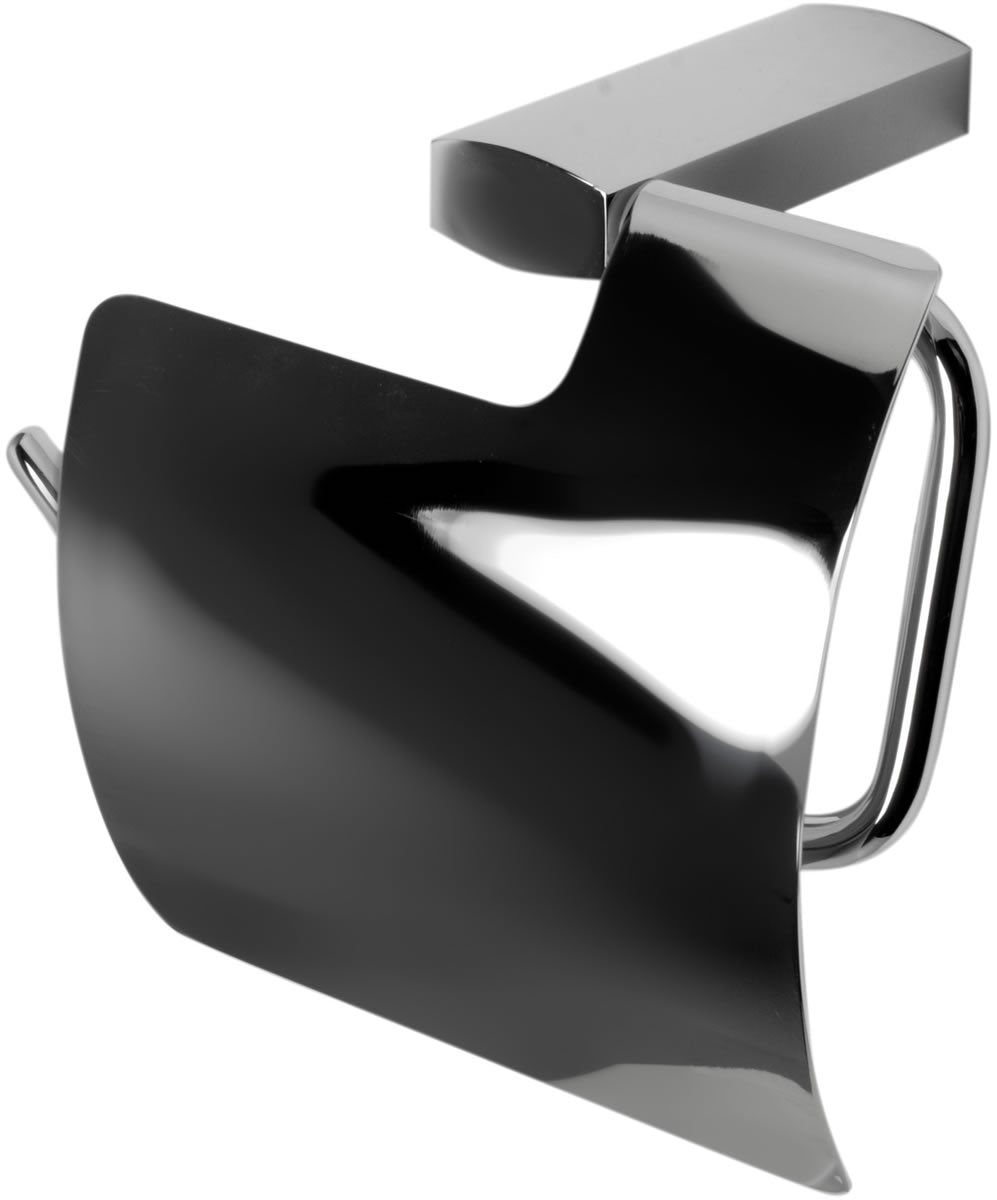 Polished Chrome finish.  It looks black because of the light reflection.