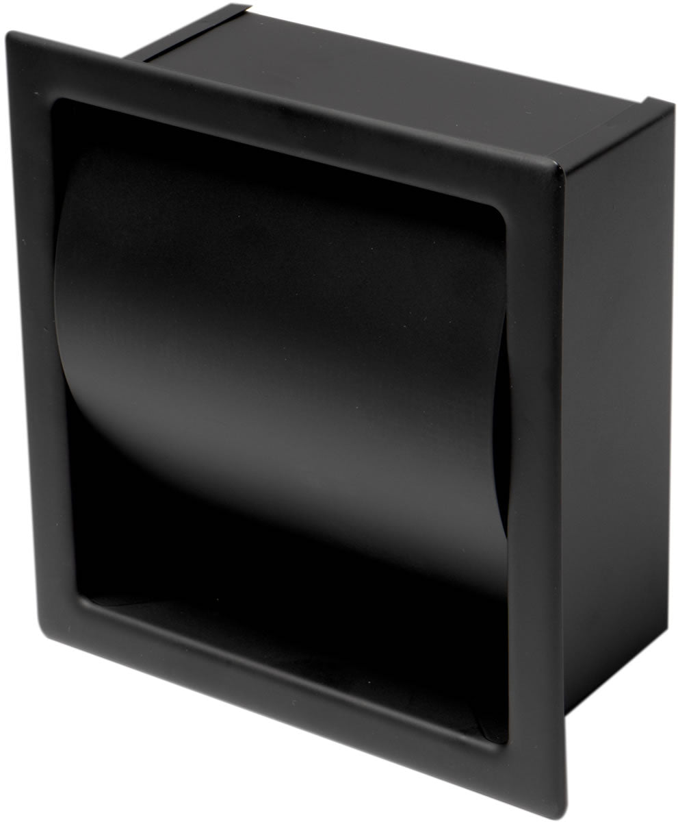 Recessed, covered, Toilet Paper Holder, Matte Black