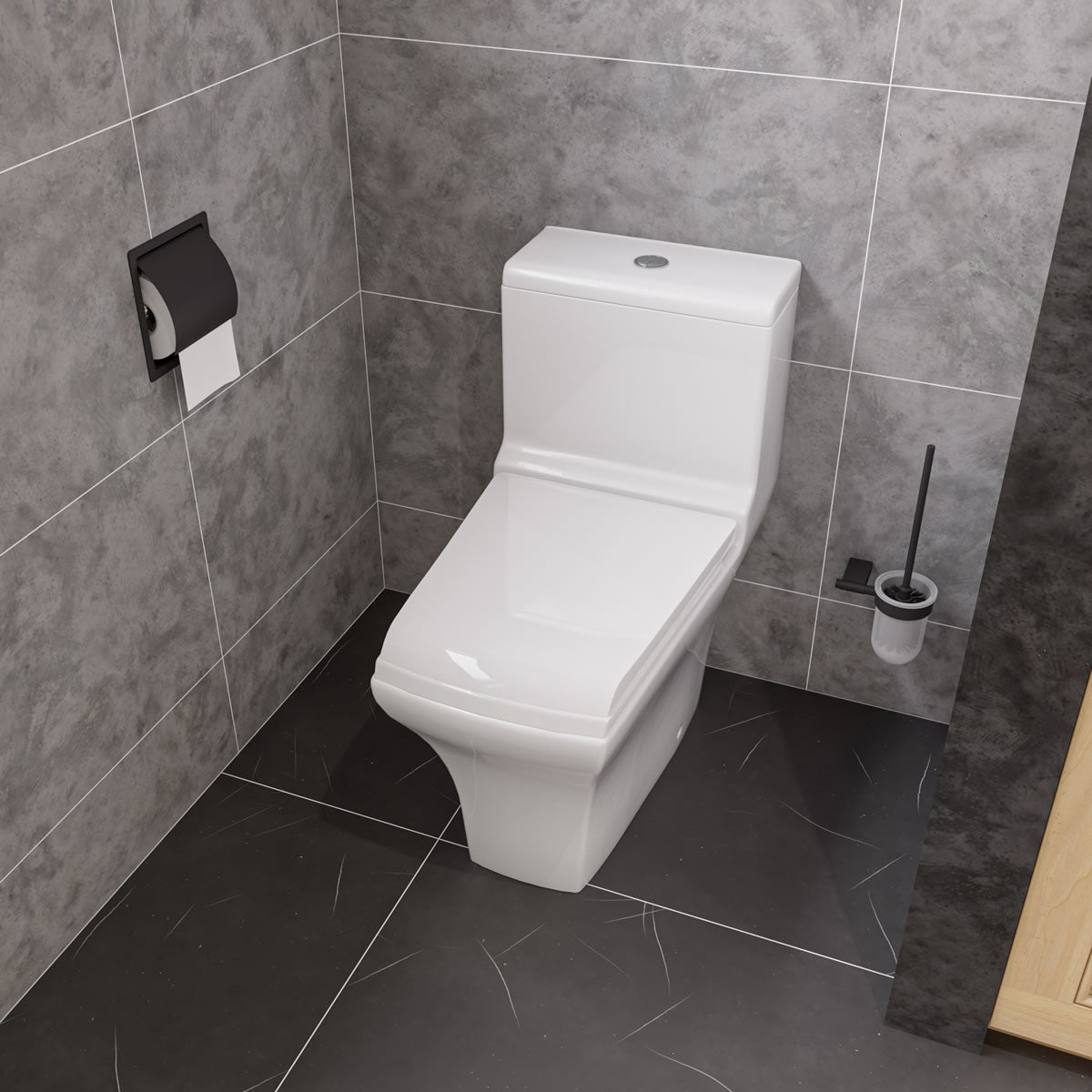 Alfi brand Recessed Stainless Steel Toilet Paper Roll Holder - Matte Black or Matte White