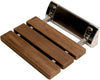 Alfi brand ADA Folding Teak Shower Seat with Accents in Polished Chrome or Brushed Nickel