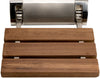 Alfi brand ADA Folding Teak Shower Seat with Accents in Polished Chrome or Brushed Nickel