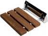Alfi brand ADA Folding Teak Shower Seat with Accents in Polished Chrome or Brushed Nickel