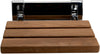 Alfi brand ADA Folding Teak Shower Seat with Accents in Polished Chrome or Brushed Nickel