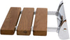 Alfi brand ADA Folding Teak Shower Seat with Accents in Polished Chrome or Brushed Nickel