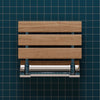 Alfi brand ADA Folding Teak Shower Seat with Accents in Polished Chrome or Brushed Nickel