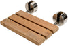 Alfi brand ADA Folding Teak Shower Seat 16" Wide, Accents in Polished Chrome or Brushed Nickel