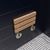 Alfi brand ADA Folding Teak Shower Seat 16" Wide, Accents in Polished Chrome or Brushed Nickel
