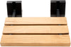Alfi brand ADA Folding Teak Shower Seat 16" Wide, with Square Accents finished in Matte Black