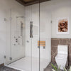 Alfi brand ADA Folding Teak Shower Seat 16" Wide, Square Pivots in Polished Chrome or Brushed Nickel