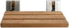 Alfi brand ADA Folding Teak Shower Seat 16" Wide, Square Pivots in Polished Chrome or Brushed Nickel
