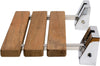 Alfi brand ADA Folding Teak Shower Seat 16" Wide, Square Pivots in Polished Chrome or Brushed Nickel