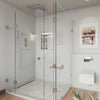 Alfi brand ADA Folding Teak Shower Seat 16" Wide, Square Pivots in Polished Chrome or Brushed Nickel