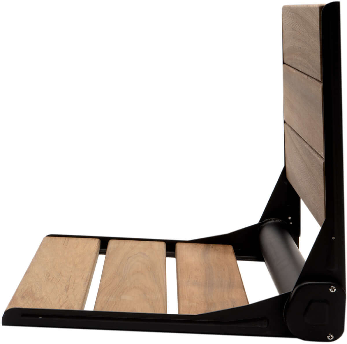 ADA Folding Teak Shower Seat 16" Wide with Back or Light Grey - Alfi brand