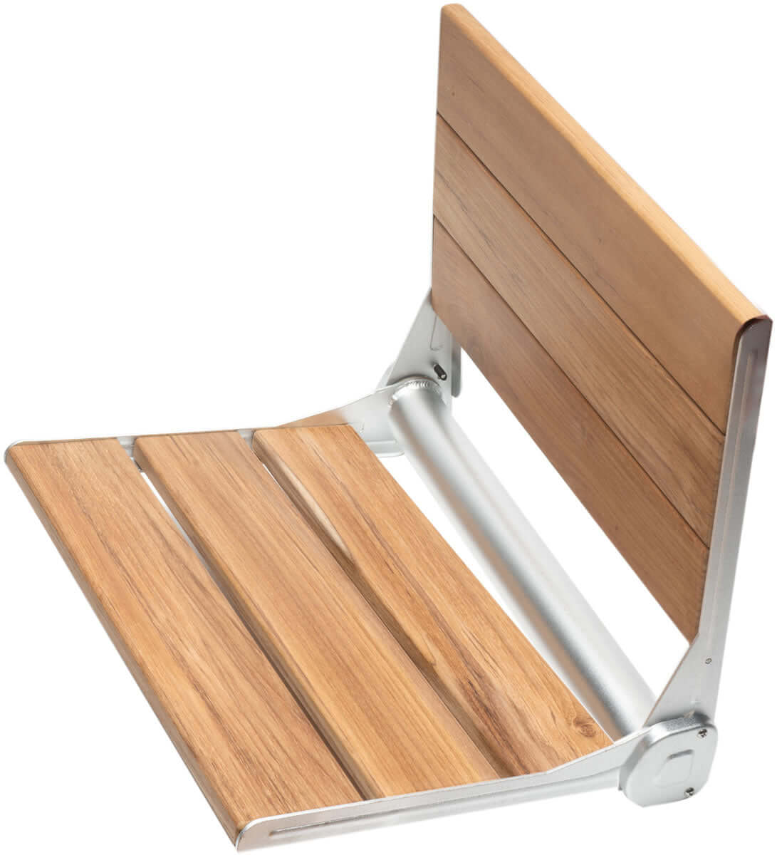 ADA Folding Teak Shower Seat 16" Wide with Back or Light Grey - Alfi brand