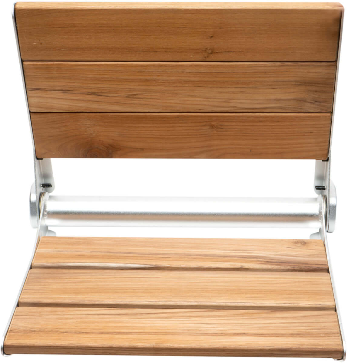 ADA Folding Teak Shower Seat 16" Wide with Back or Light Grey - Alfi brand