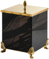 Large, Footed, Covered Bathroom Bin