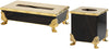 Footed Tissue Boxes, each with 150 tissue capacity.