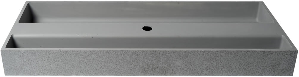ALFI brand ABCO48TR 48" Solid Concrete Above-Mount Trough Sink for the Bathroom