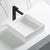 Square White Resin Bathroom Sink, faucet not included.