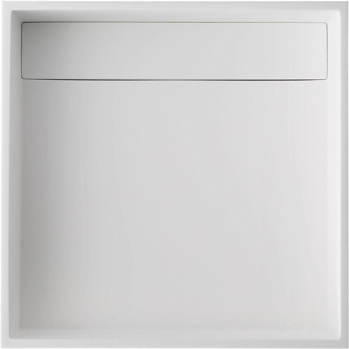 Above-Mount Square Resin Sink - Matte White - ALFI brand - Perfect Makeup Mirrors