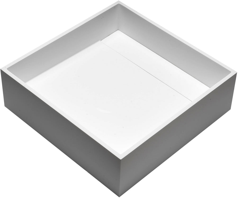 Square Resin Sink - drain cover in place.