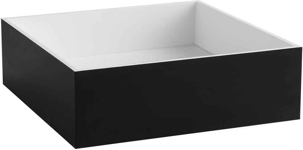 Square Black & White Resin Bathroom Sink