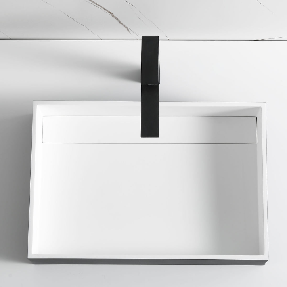 Rectangular Resin Sink Matte Black - faucet not included.