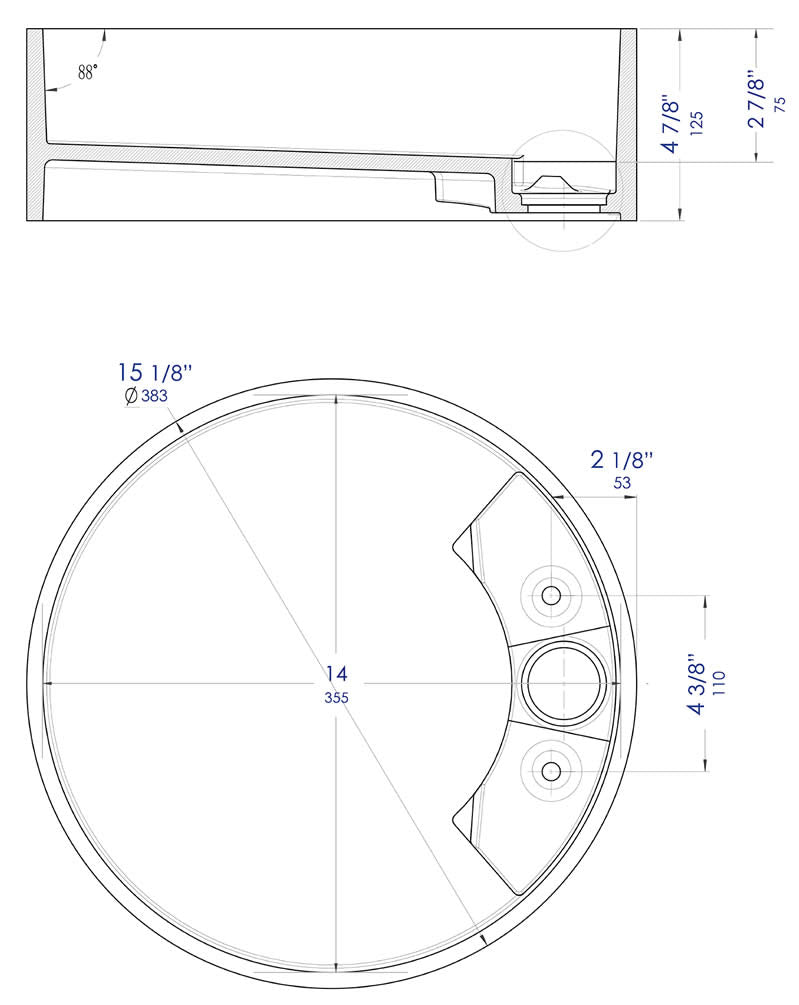 Above-Mount Round Resin Sink - Matte White - ALFI brand - Perfect Makeup Mirrors