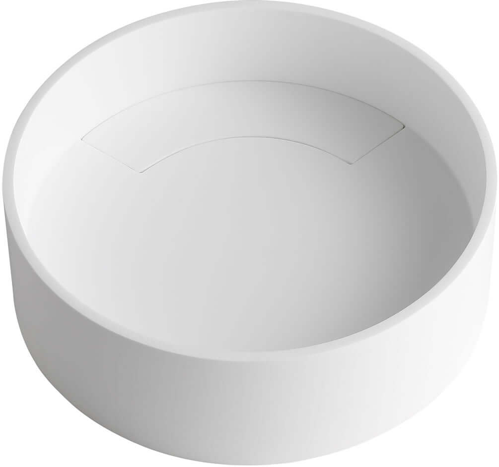 Round Resin Sink - drain cover in place.