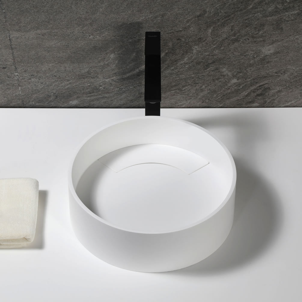 Round Resin Sink - faucet not included.