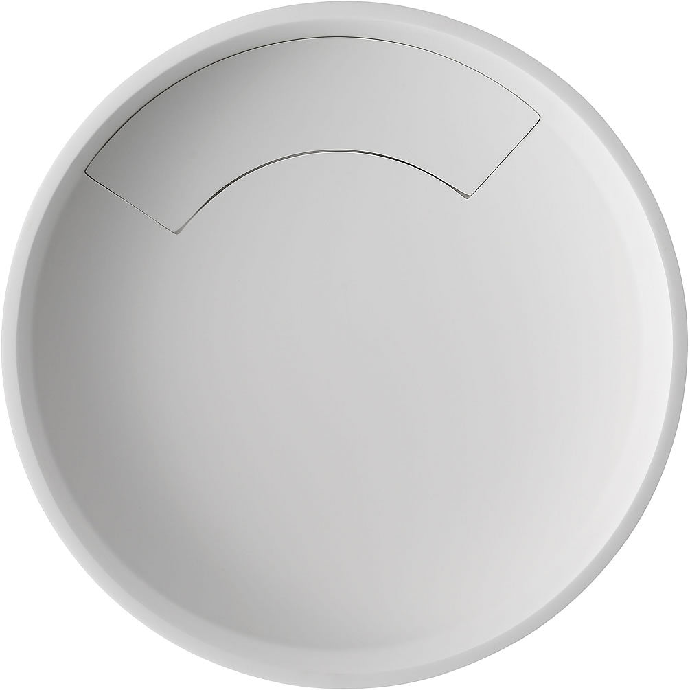 Round Resin Sink - drain cover in place.
