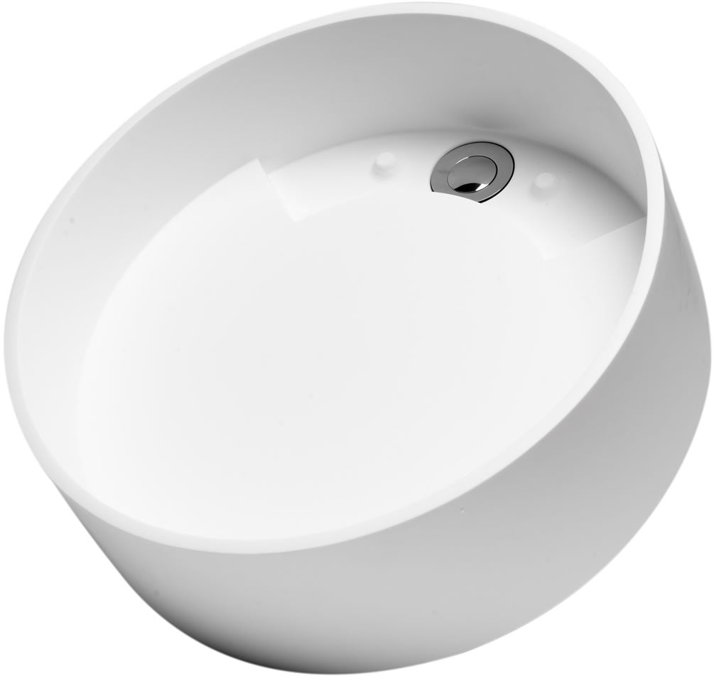 Above-Mount Round Resin Sink - Matte White - ALFI brand - Perfect Makeup Mirrors