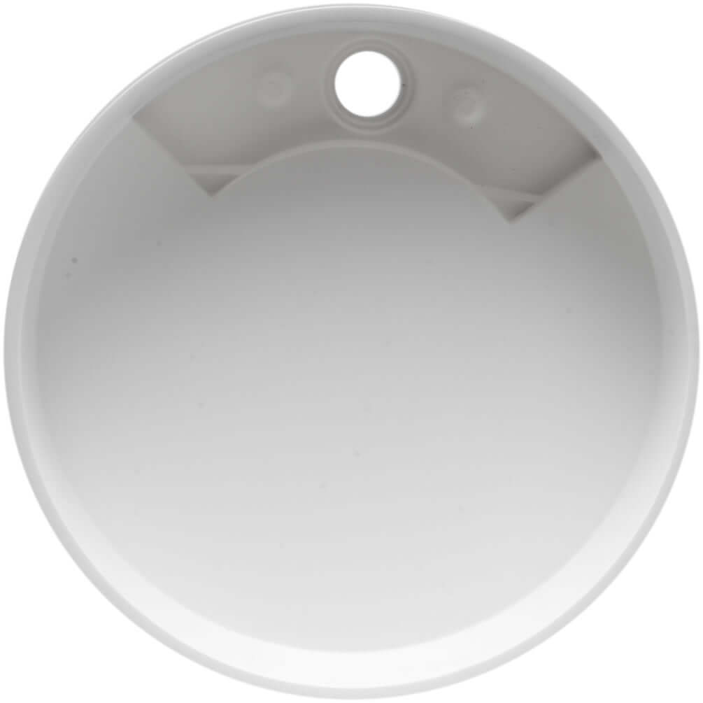 Black or White Round Resin Sink - drain hole visible