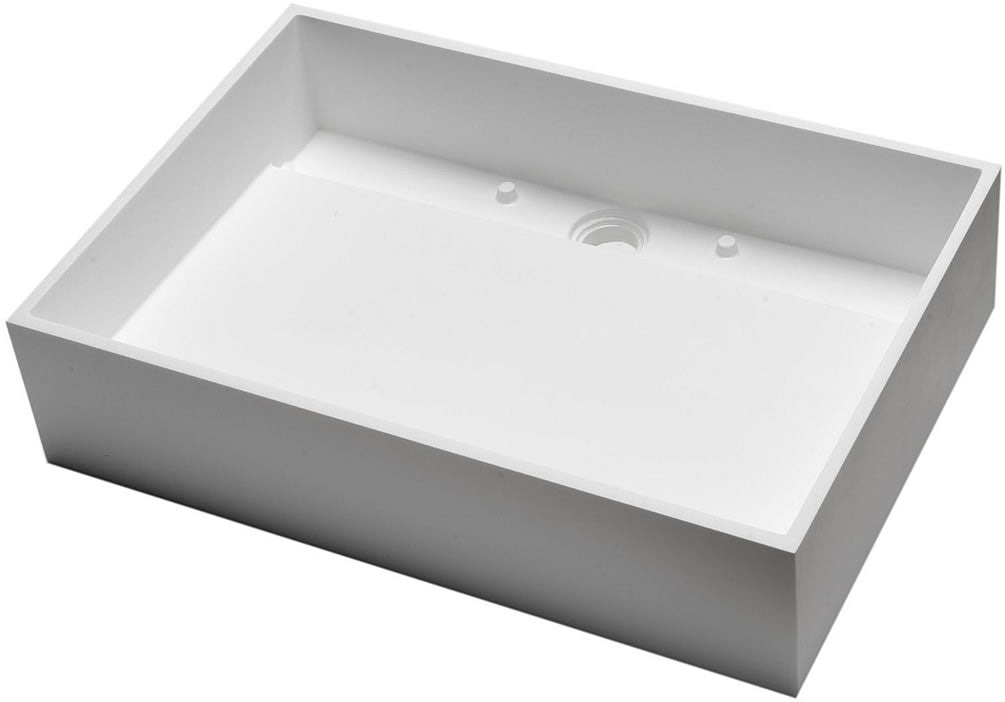 Above-Mount Rectangular Resin Sink - Matte Black/Matte White - ALFI brand - Perfect Makeup Mirrors