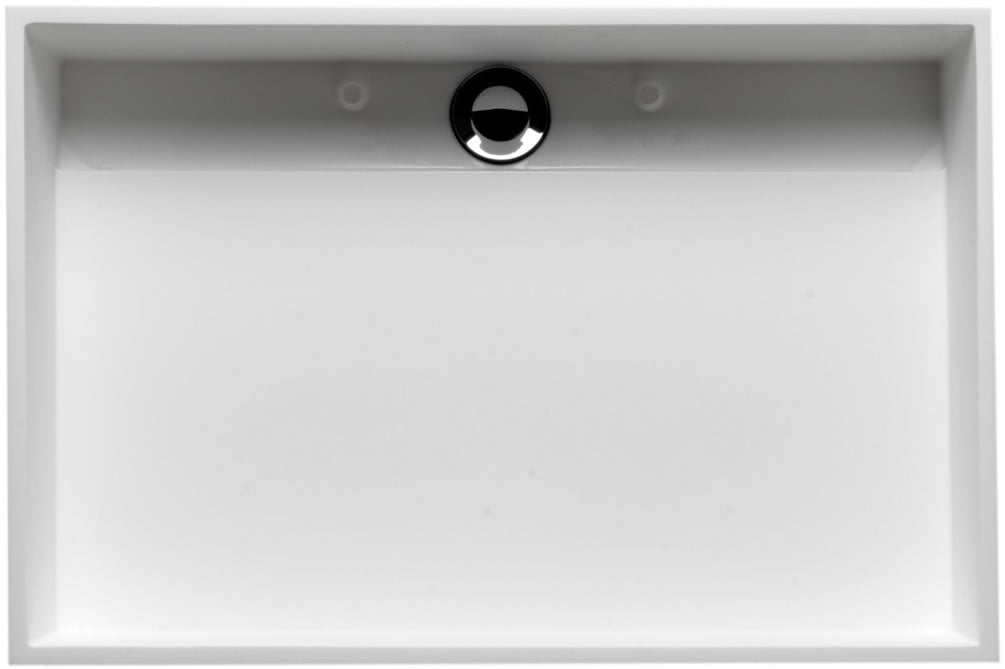 Above-Mount Rectangular Resin Sink - Matte Black/Matte White - ALFI brand - Perfect Makeup Mirrors